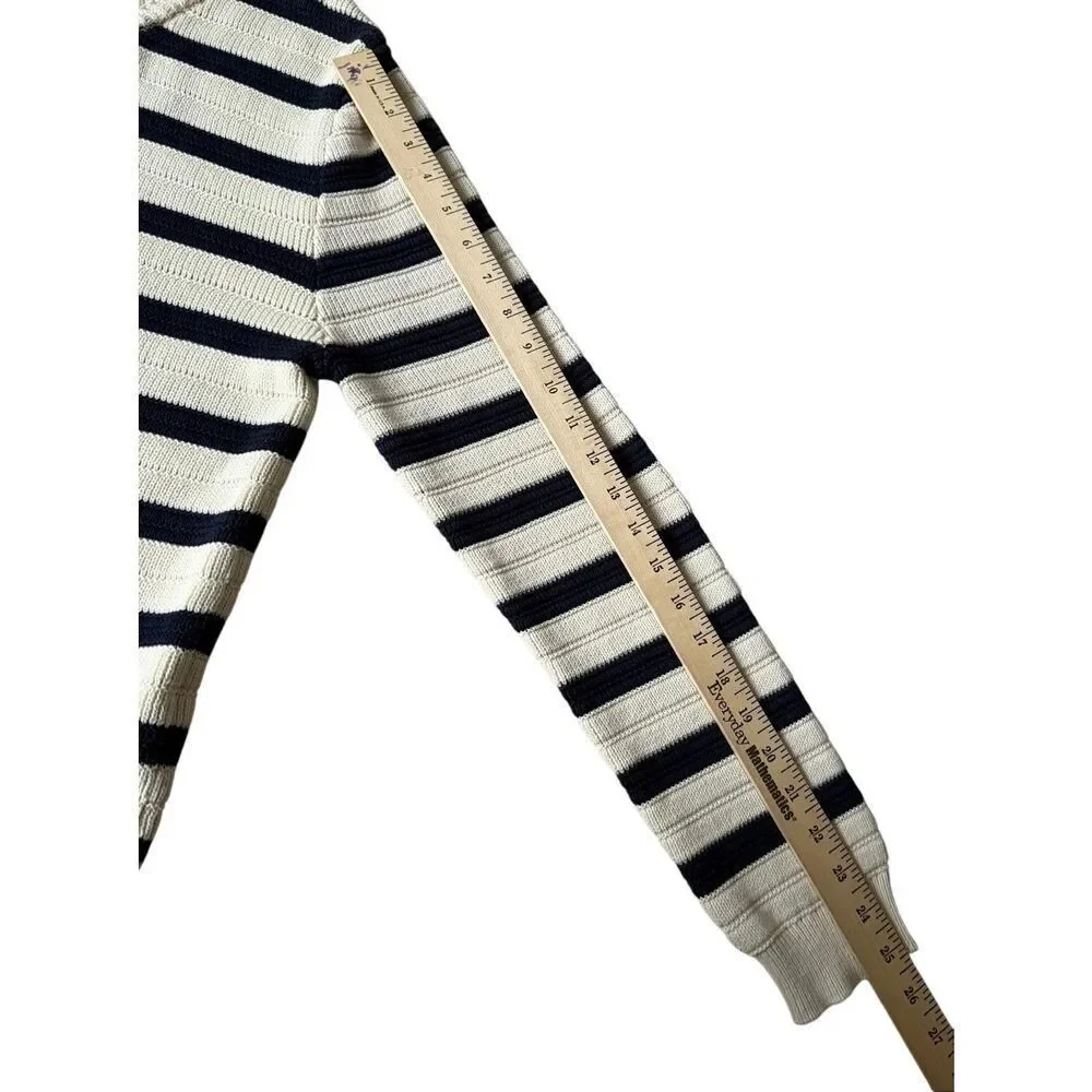 Anthropologie JOHN & JENN Jacket Camille Striped Cream Navy Large‎